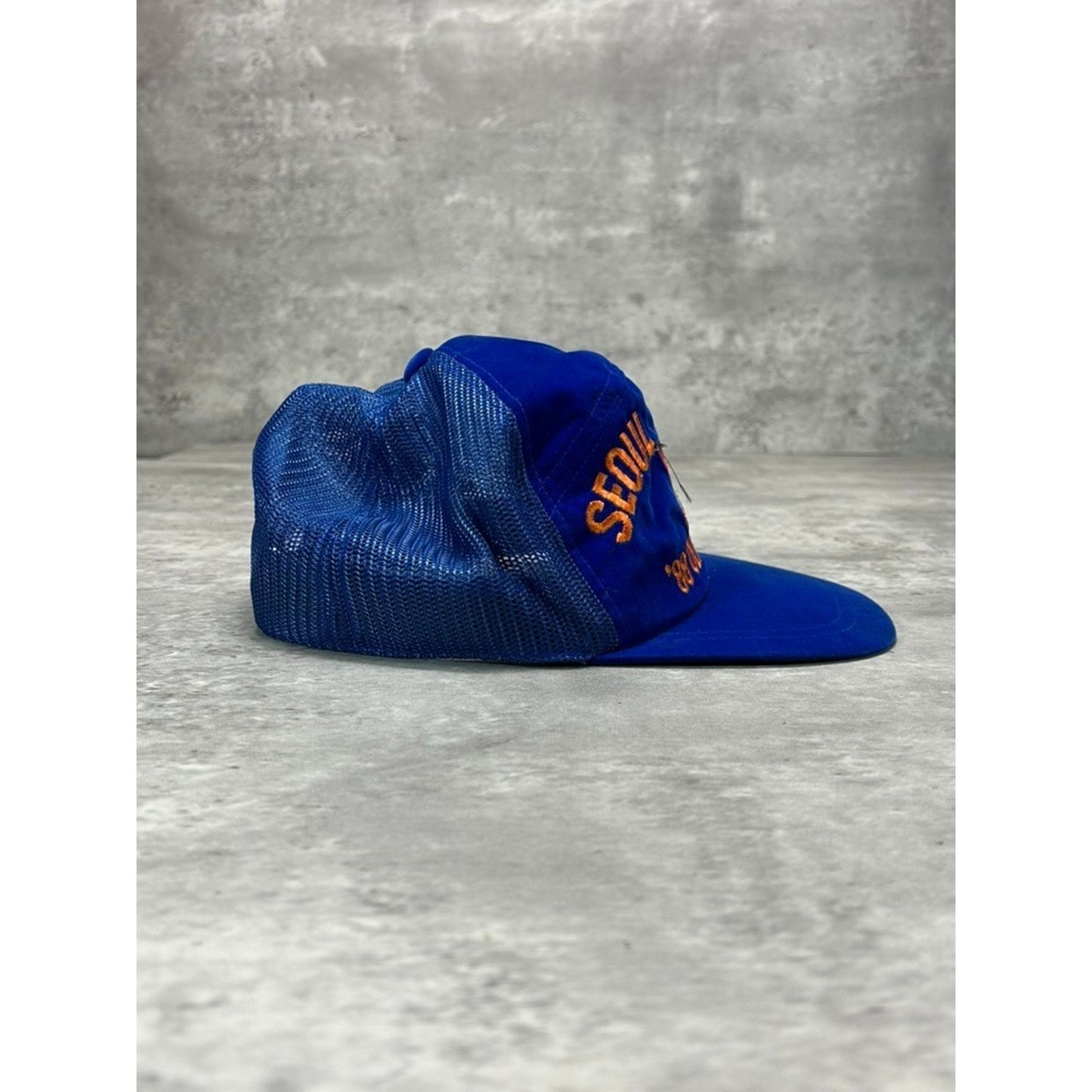 Vintage 1998 Korea Olympics Embroidered Logo Trucker Snapback Hat OSFA