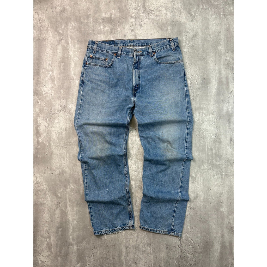 Vintage Levis 505 Red Tab Straight Leg Regular Fit Light Wash Denim Pants Sz 37