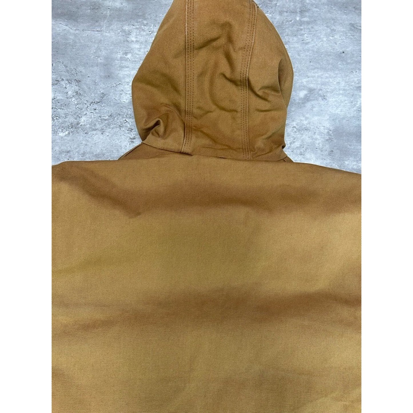 Vintage Carhartt Quilted Lined Canvas Workwear Hooded Active Jacket Size Large