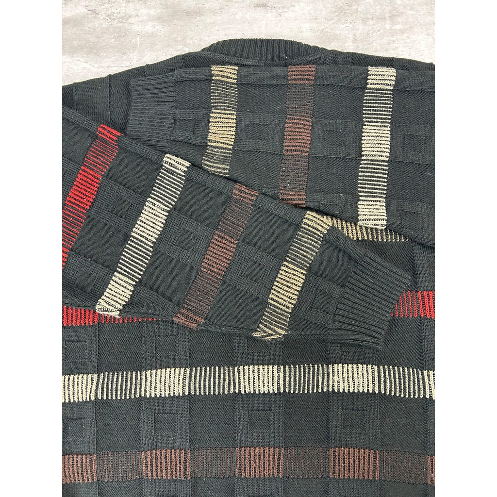 Vintage 90s Protege Abstract Striped Pullover Knit Sweater Size Large