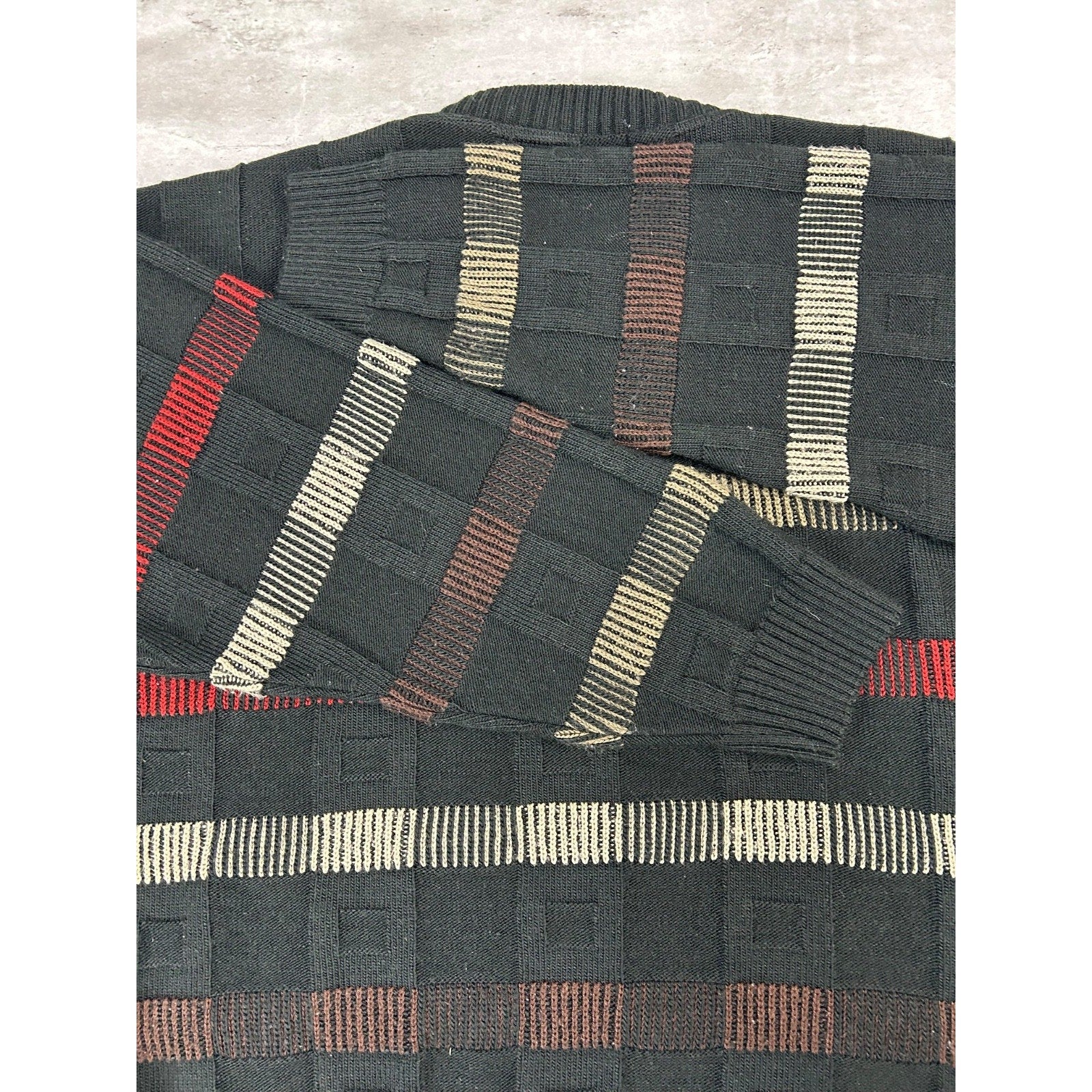 Vintage 90s Protege Abstract Striped Pullover Knit Sweater Size Large