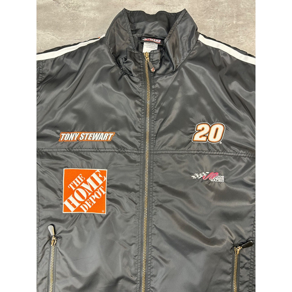 Vintage Tony Stewart #20 Home Depot Racing Nascar Windbreaker Jacket Size 2XL