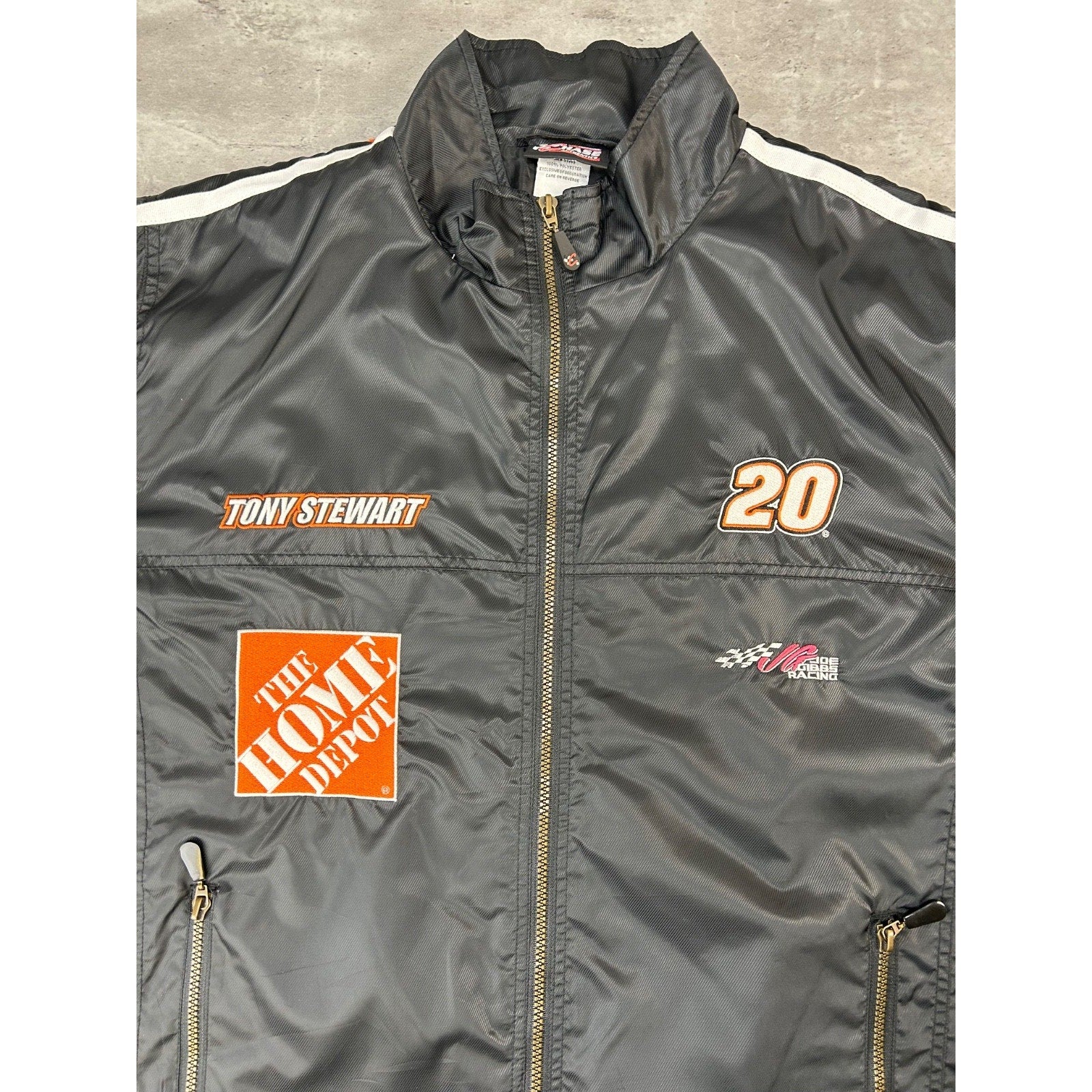 Vintage Tony Stewart #20 Home Depot Racing Nascar Windbreaker Jacket Size 2XL
