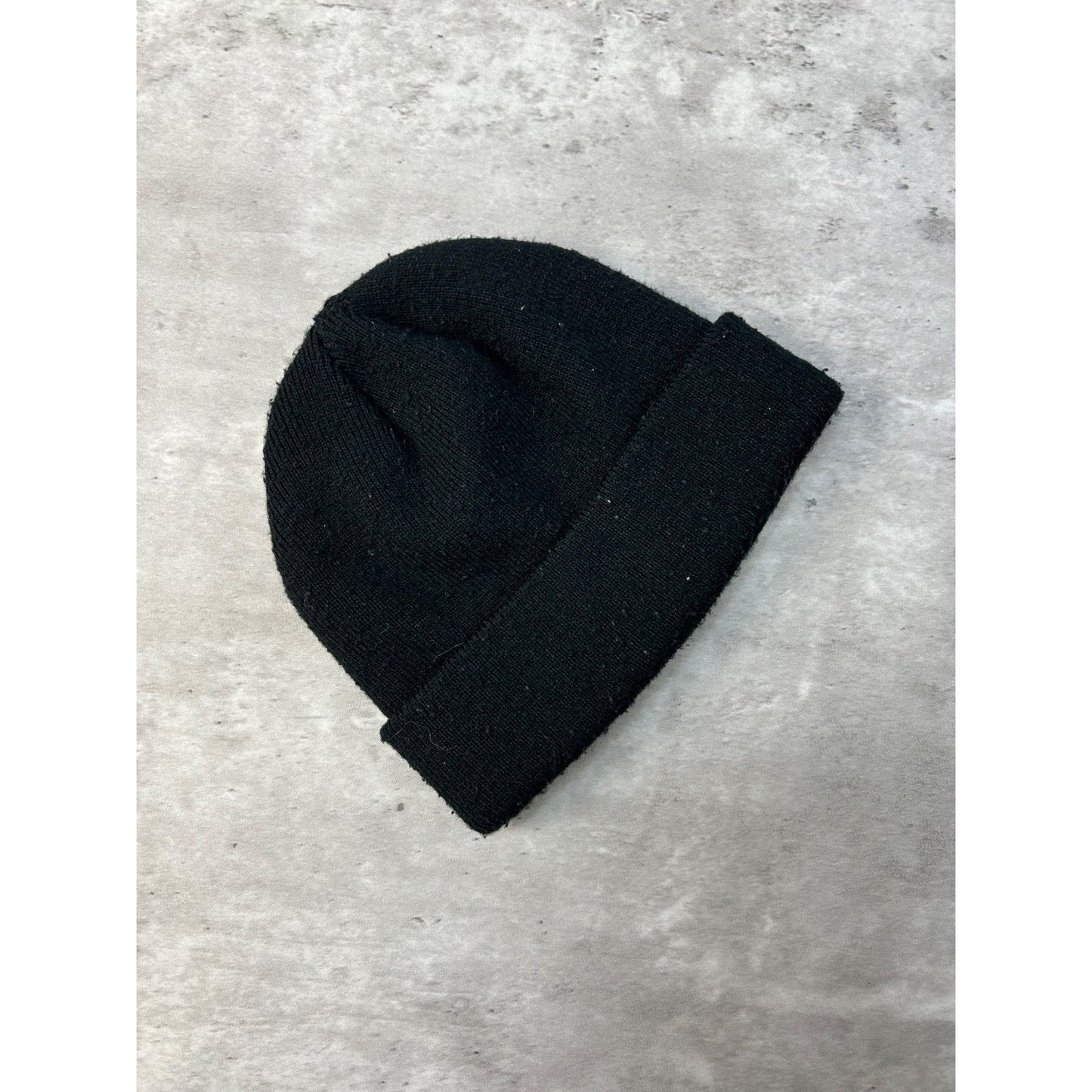 Vintage Nike Embroidered Swoosh Black Beanie Hat YOUTH