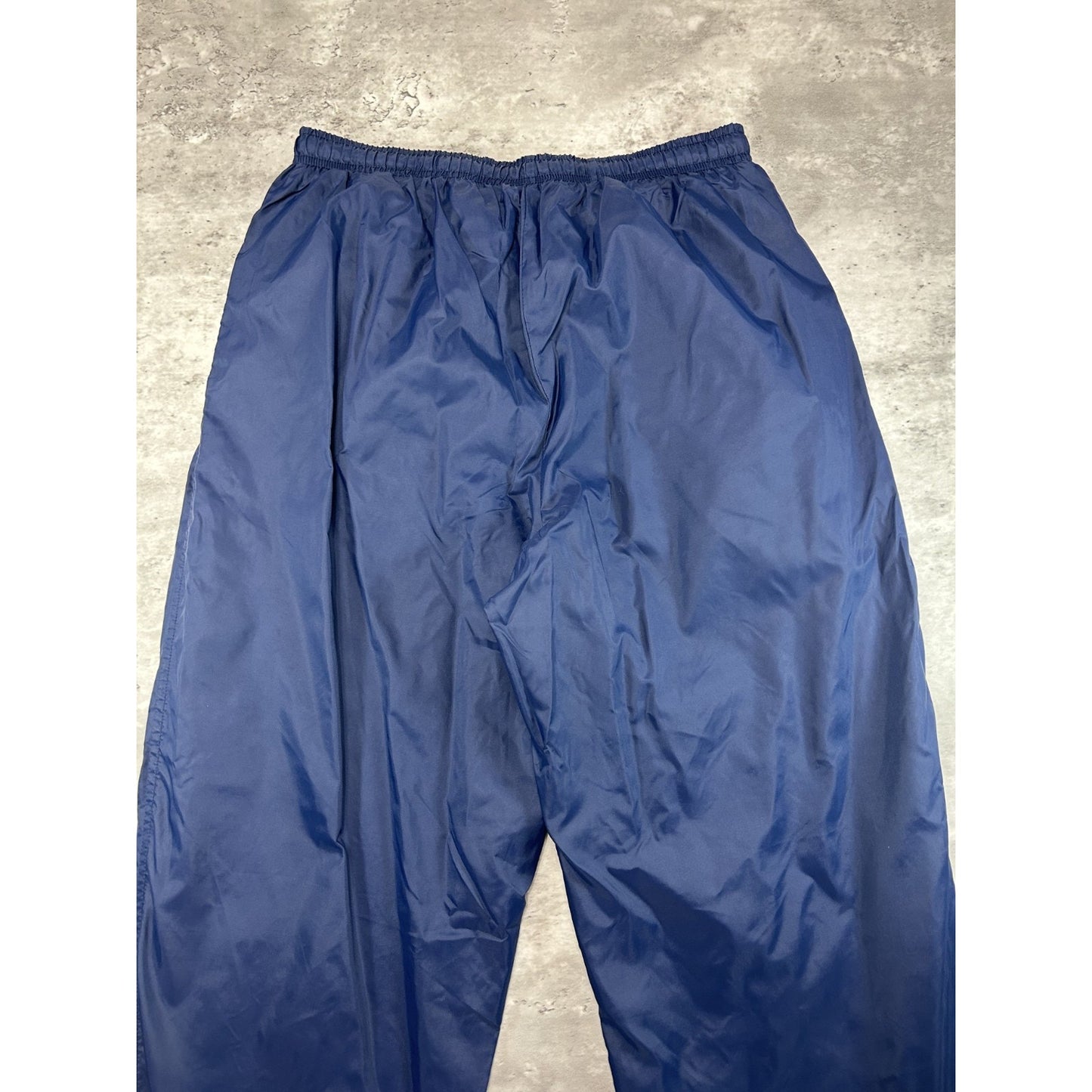 Vintage YOUTH 90s Nike Embroidered Swoosh Nylon Track Pants Size Large Blue