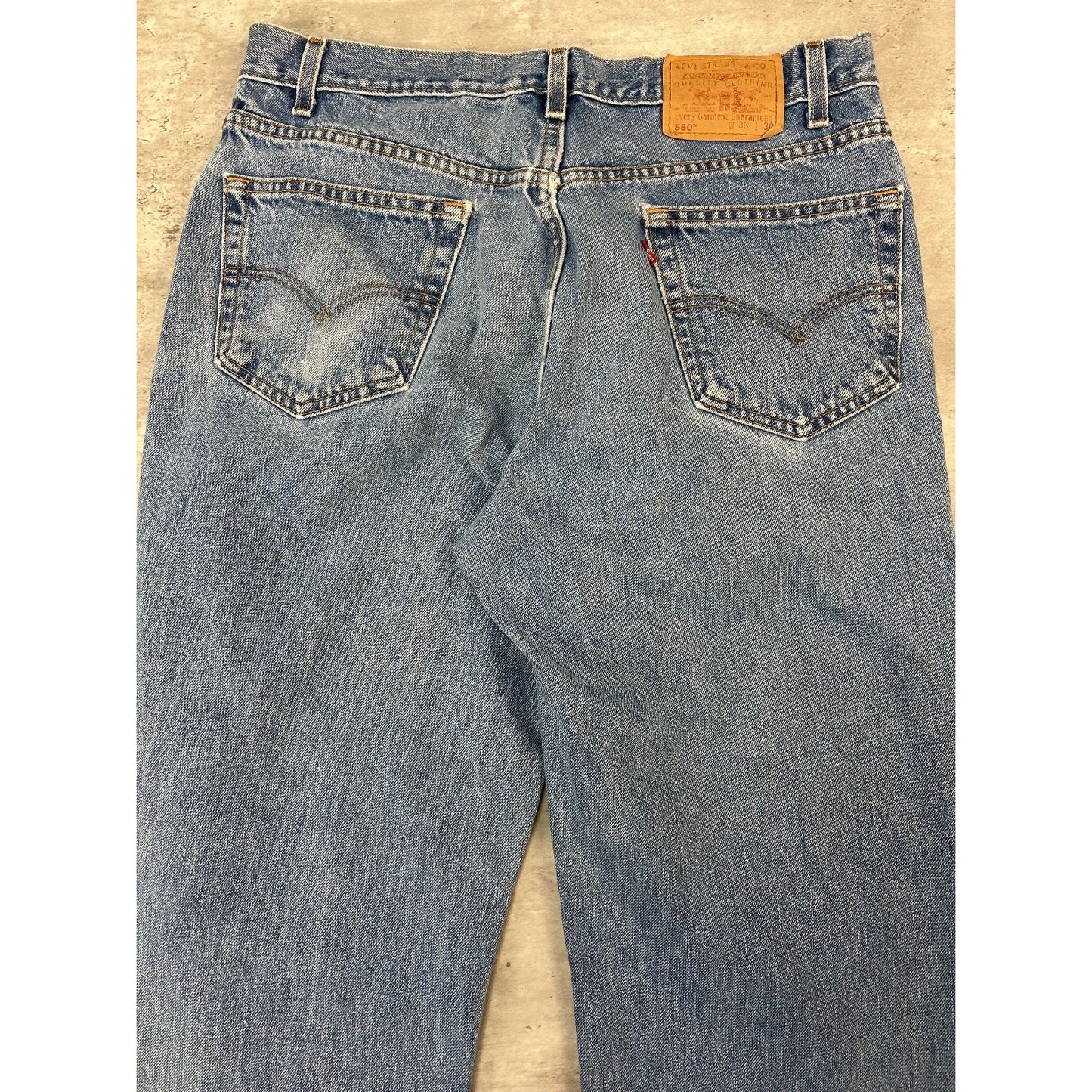 Vintage 90s Levis 550 Red Tab Relaxed Fit Medium Wash Denim Pants Pants Size 34