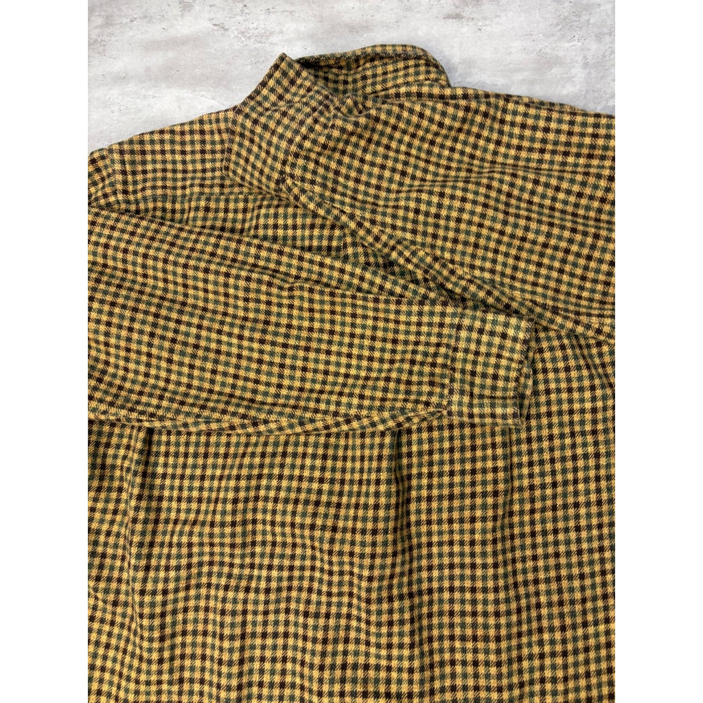 Vintage Nautica Embroidered Logo Long Sleeve Plaid Button Up Shirt Size Medium