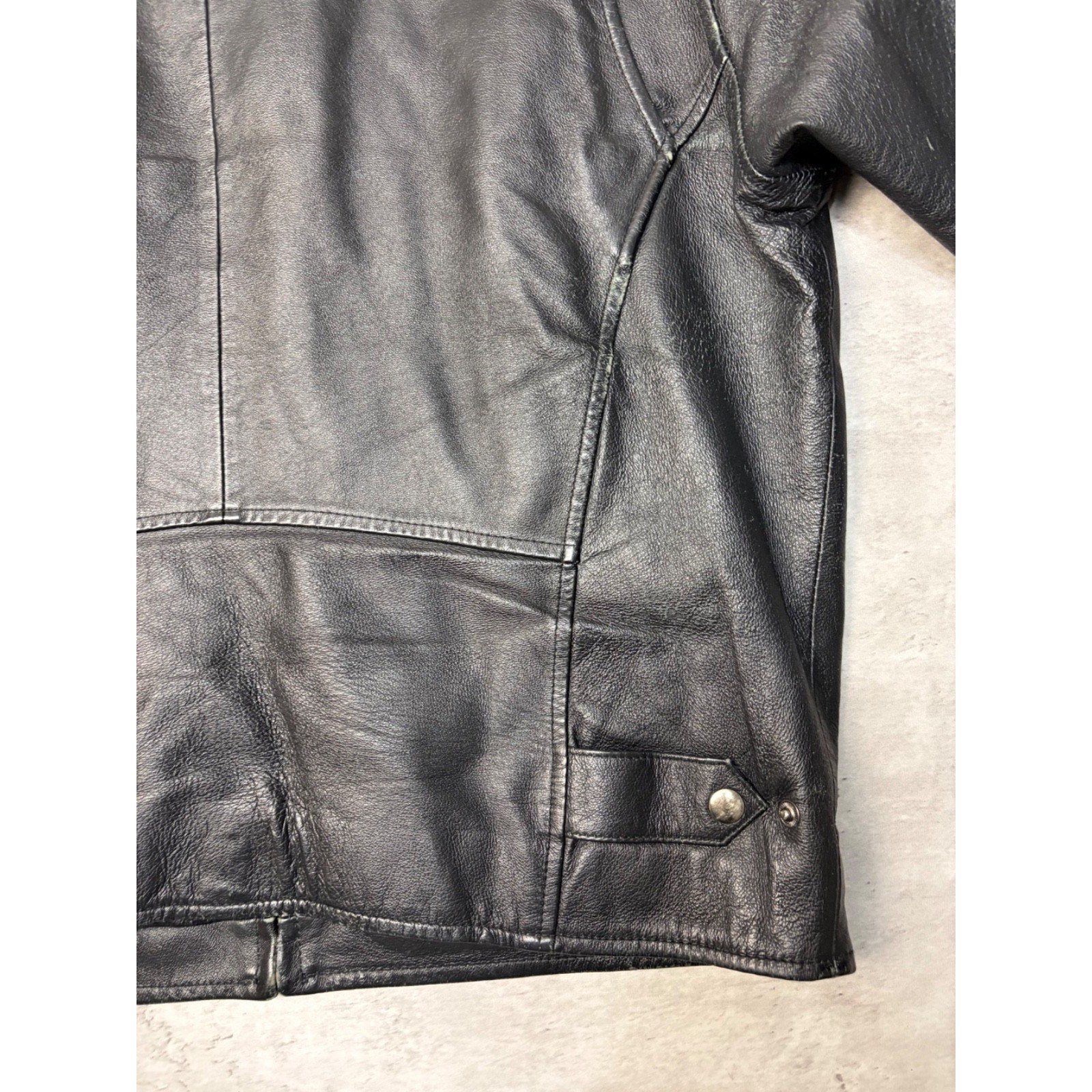 Vintage St. Johns Bay Full Zip Black Leather Jacket Size Medium