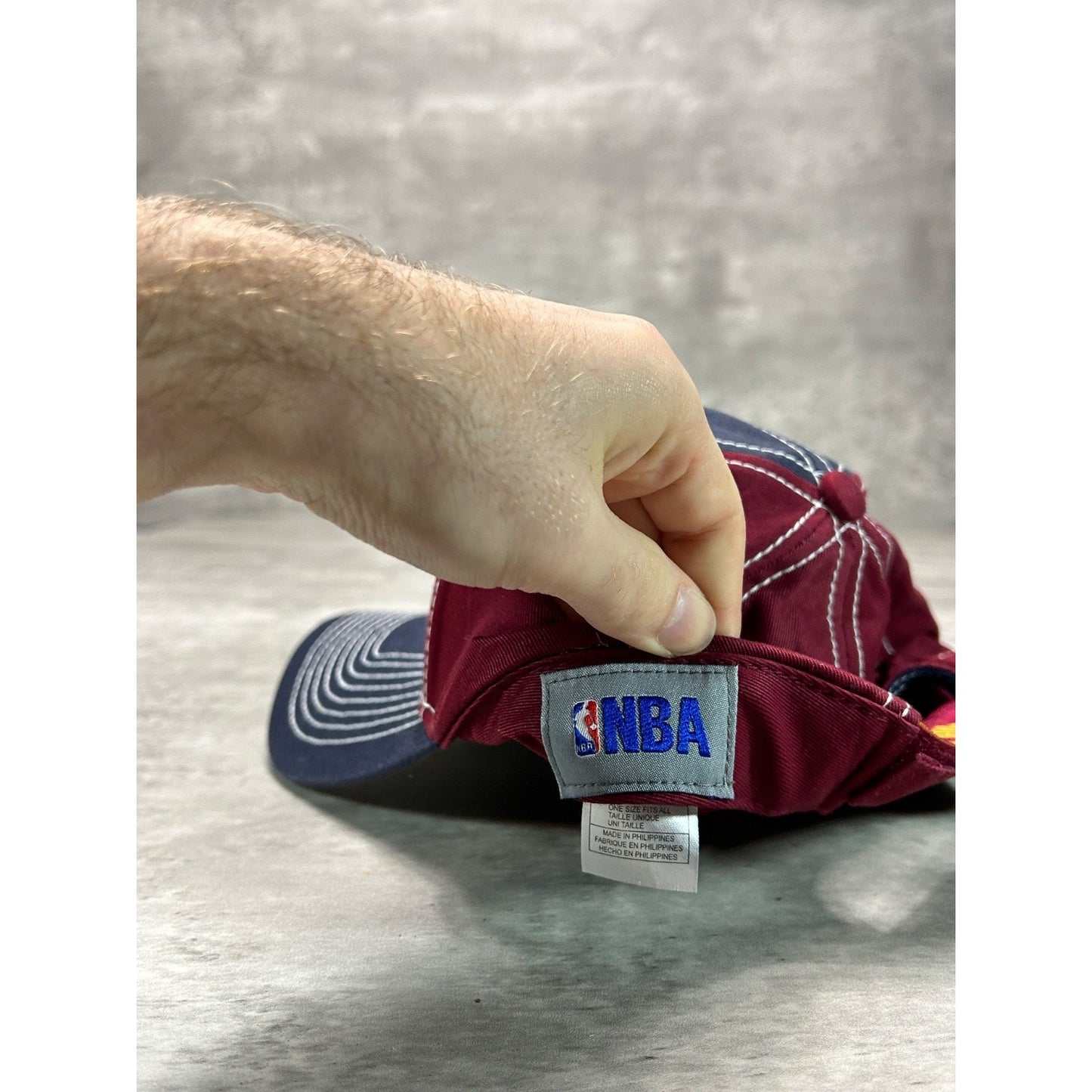 Vintage Cleveland Cavaliers NBA Embroidered Spellout Logo Strapback Hat OSFA