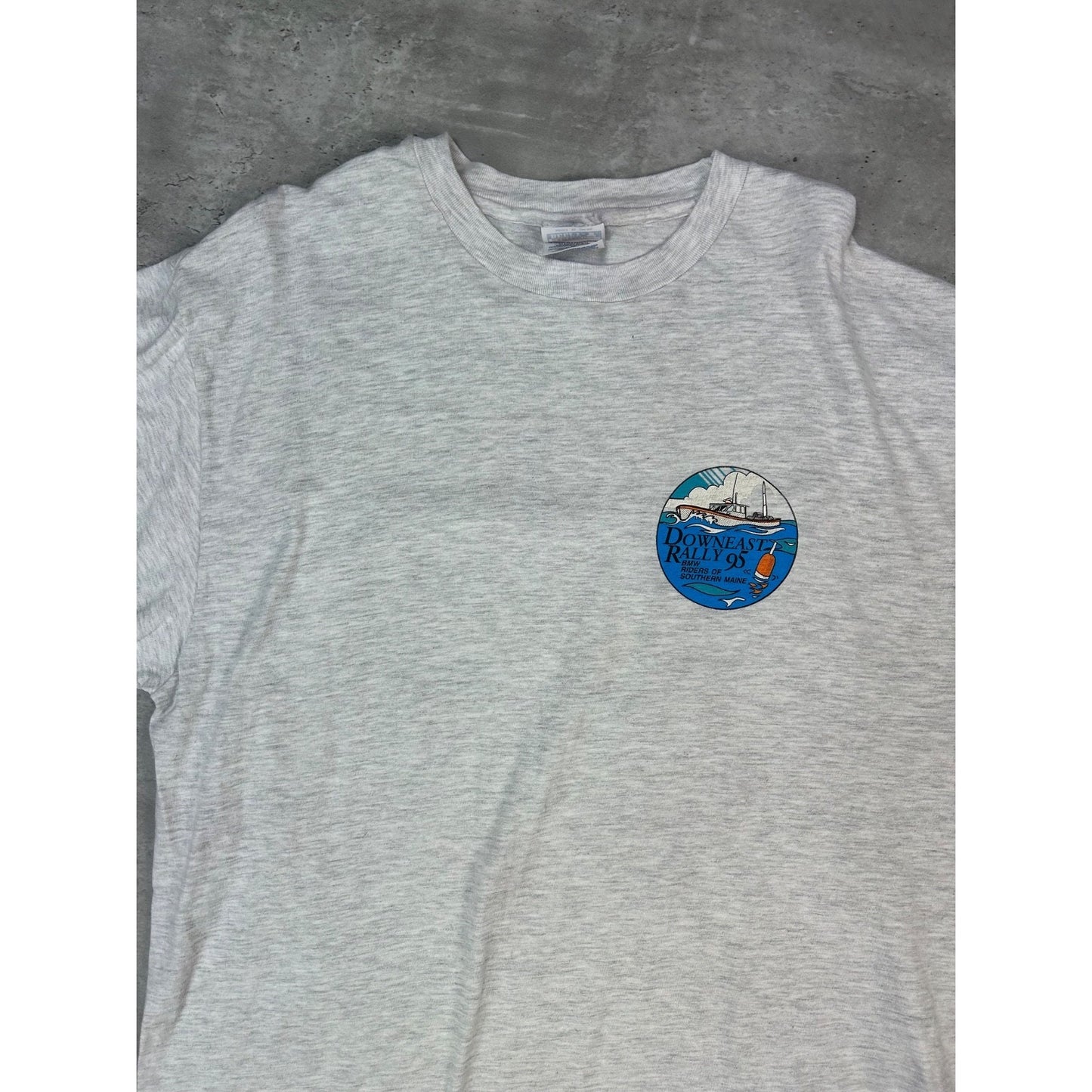 Vintage 1995 BMW Downeast Rally Biker Graphic Long Sleeve T-Shirt Size XL