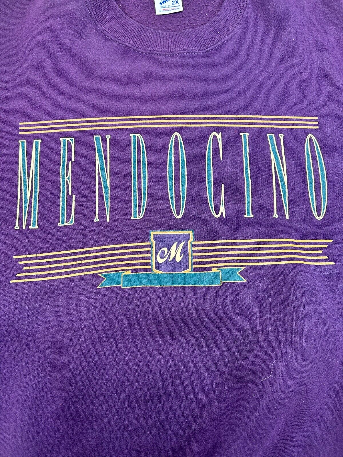 Vintage 90s Mendocino Destination Spellout Graphic Sweatshirt Size 2XL