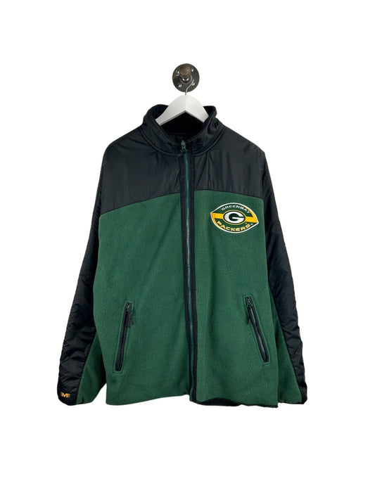 Vintage 90s Green Bay Packers NFL Fleece Full Zip Embroidered Jacket Size XL