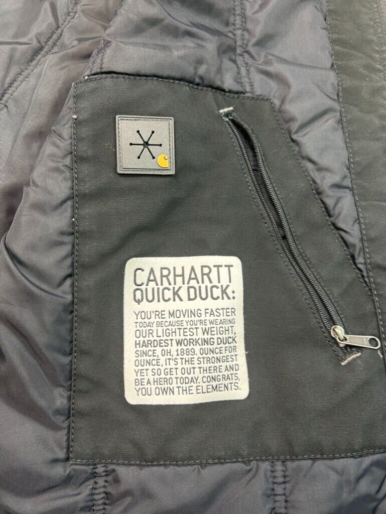 Carhartt Insulated Quick Duck Canvas Workwear Vest Jacket Size XL Black