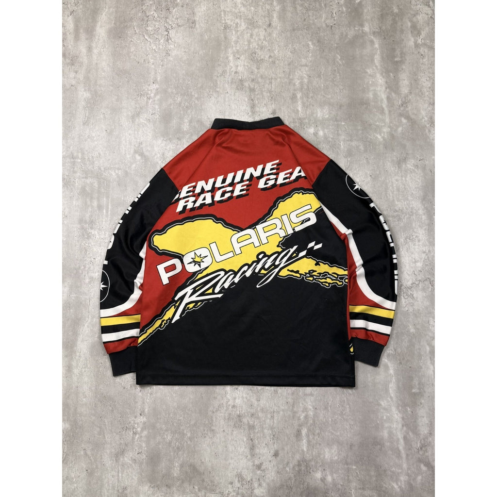 Vintage Polaris Racing All Over Print Long Sleeve Motocross Jersey Size Small
