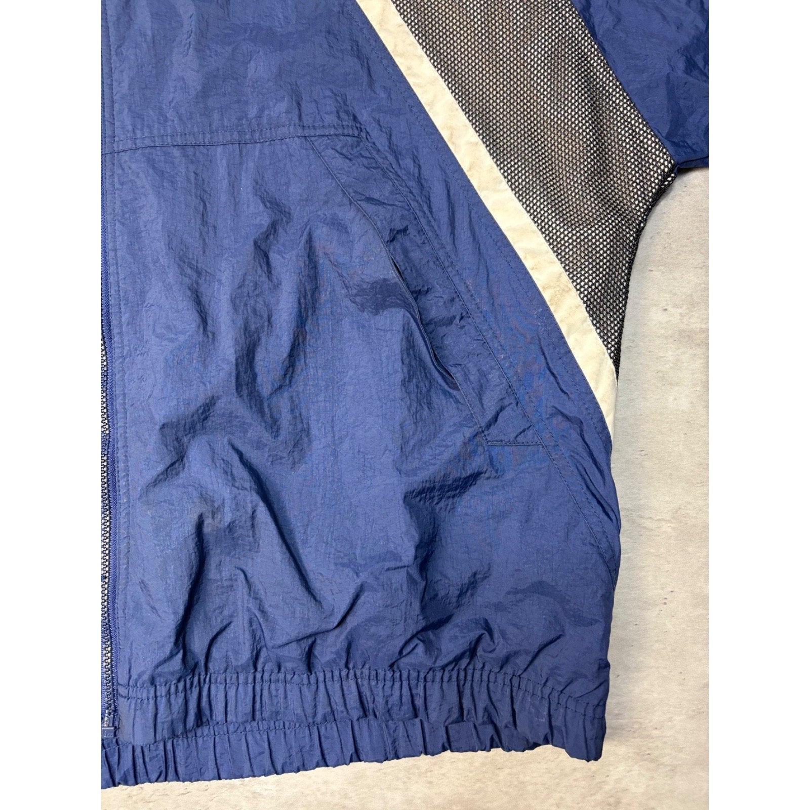 Vintage Nike Embroidered Swoosh Mesh Panel Full Zip Windbreaker Jacket Size XL