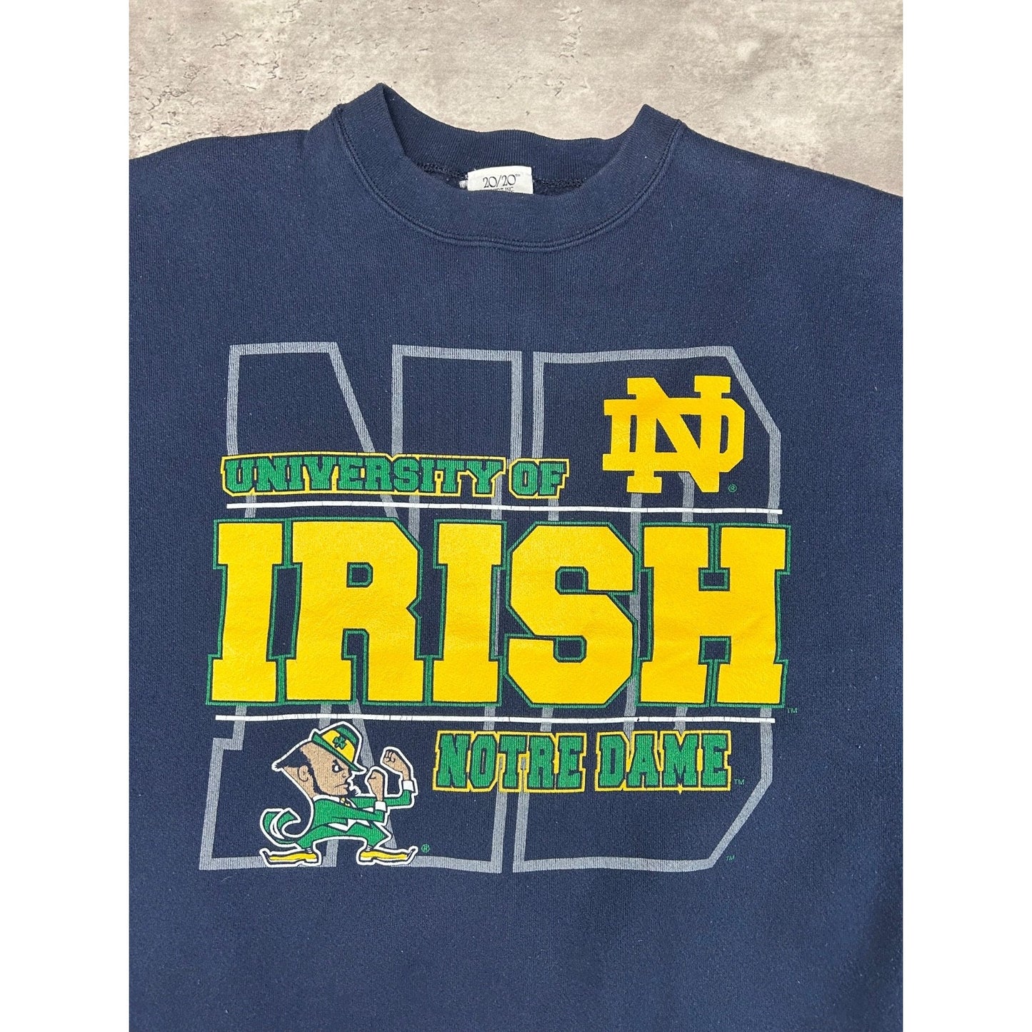 Vintage 90s Notre Dame Fighting Irish NCAA Big Graphic Sweatshirt Size XL