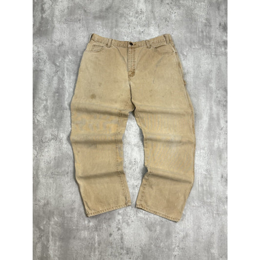 Vintage Dickies Canvas Workwear Carpenter Pants Size 35 Beige