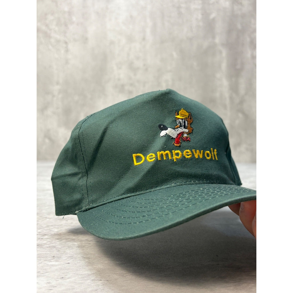 Vintage Dempewolf Auto Dealership Embroidered Mascot Snapback Hat OSFA