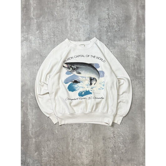 Vintage 1988 Campbell River Salmon Capital Of The World Sweatshirt Size Medium
