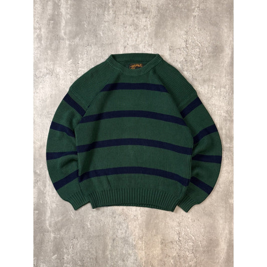 Vintage 90s Eddie Bauer Striped Pullover Ribbed Knit Sweater Size Large