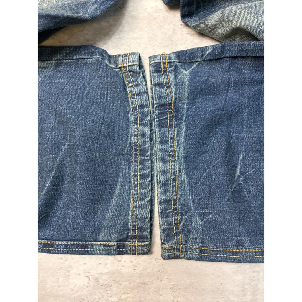 Vintage Womens Y2K Phat Farm Embroidered Logo Dark Wash Faded Denim Pants