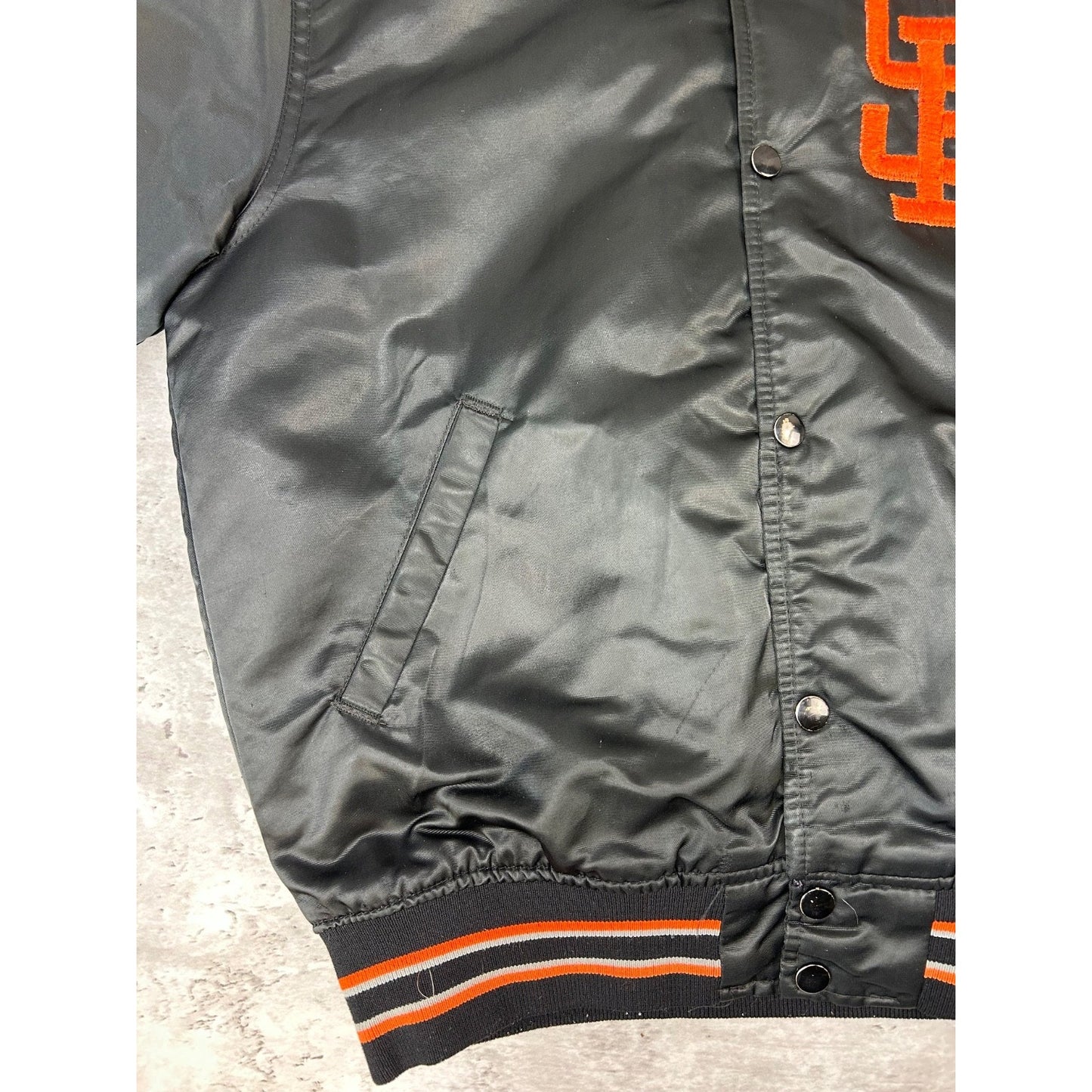 Vintage 80s/90s San Francisco Giants MLB Embroidered Satin Bomber Jacket Medium
