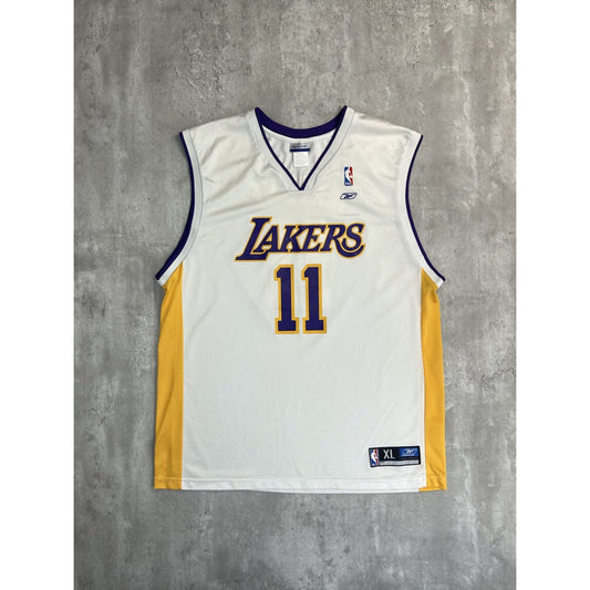 Vintage Karl Malone #11 Los Angeles Lakers NBA Reebok Basketball Jersey Size XL