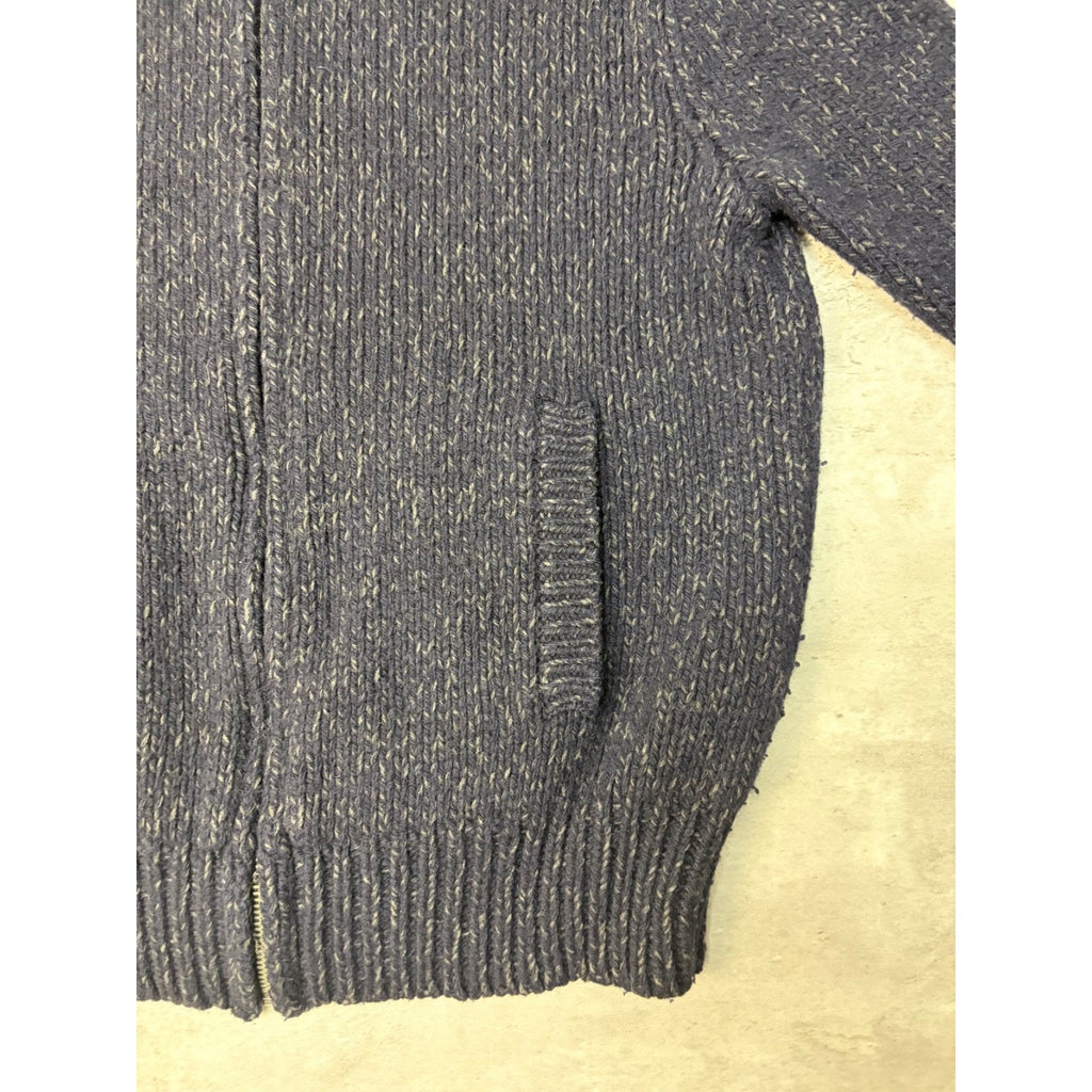 Vintage 90s Polo Ralph Lauren Full Zip Collared Black Knit Sweater Size Small