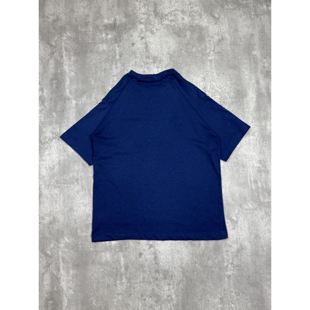Vintage 80s/90s Class Navy Blue Blank Pocket T-Shirt Size Medium