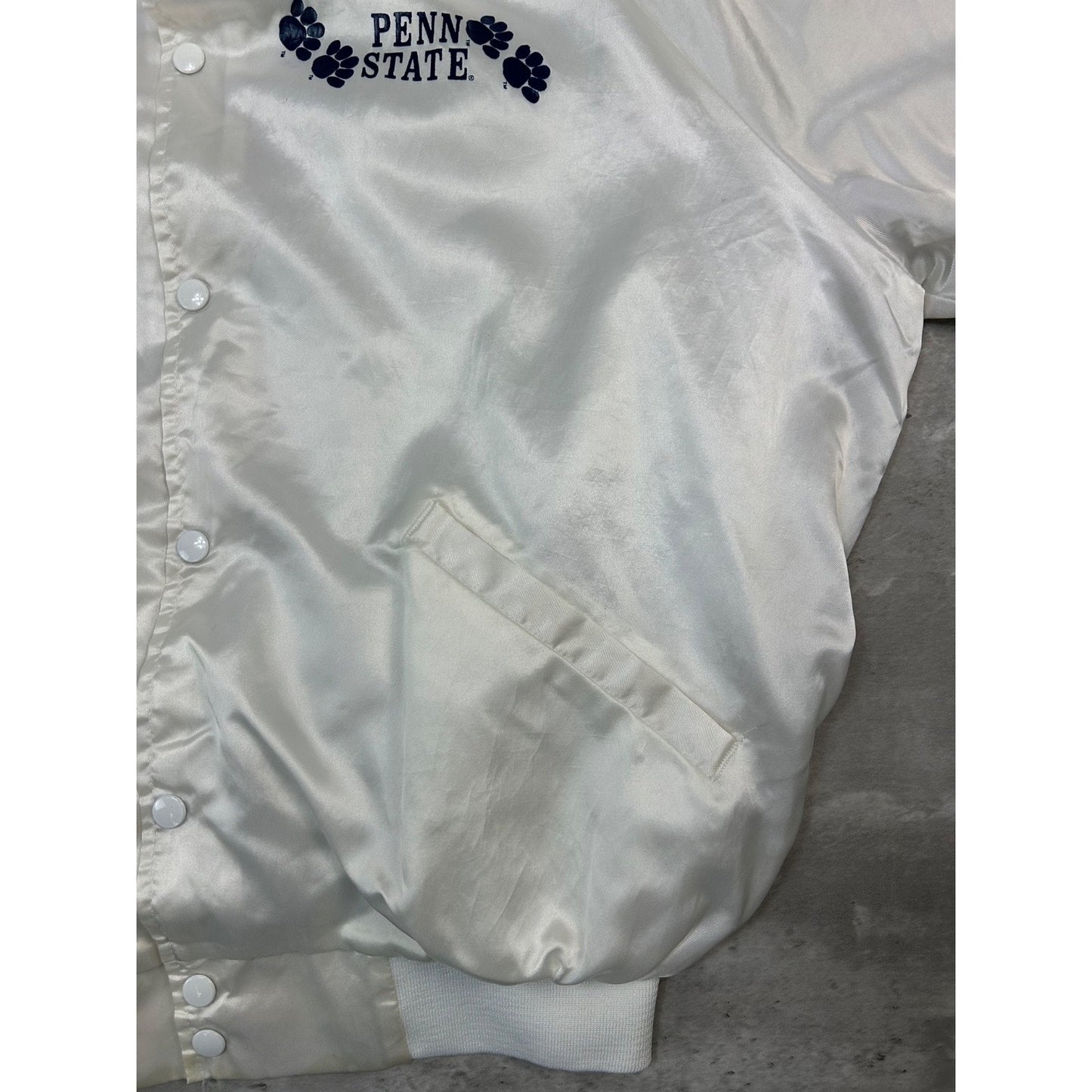 Vintage 80s/90s Penn State Nittany Lions NCAA Satin Bomber Jacket Size 2XL
