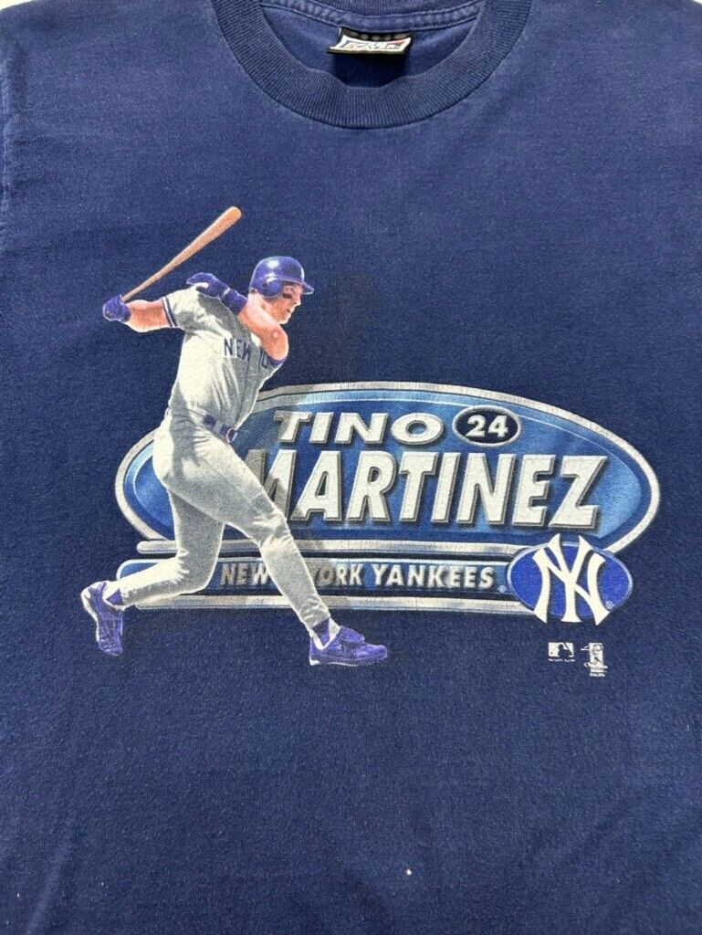 Vtg 90s Tino Martinez #24 New York Yankees MLB Player Graphic T-Shirt Size Small