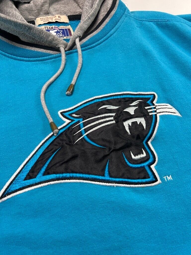 Vtg 90s Carolina Panthers NFL Embroidered Starter Hooded Sweatshirt Size XL