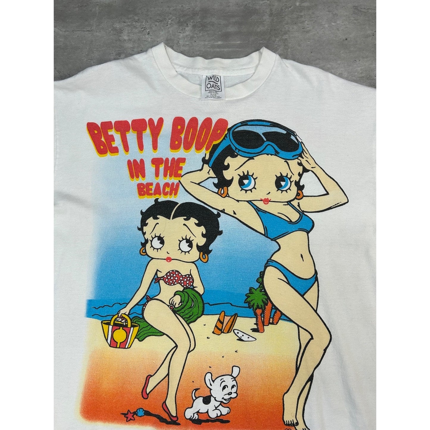 Vintage 1998 Betty Boop On The Beach Cartoon Character Graphic T-Shirt Size XL
