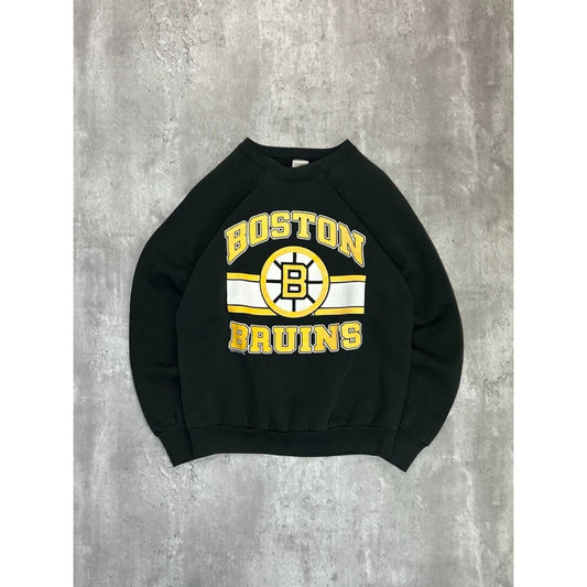 Vintage 1988 Boston Bruins NHL Graphic Logo Spellout Hockey Sweatshirt Sz Large