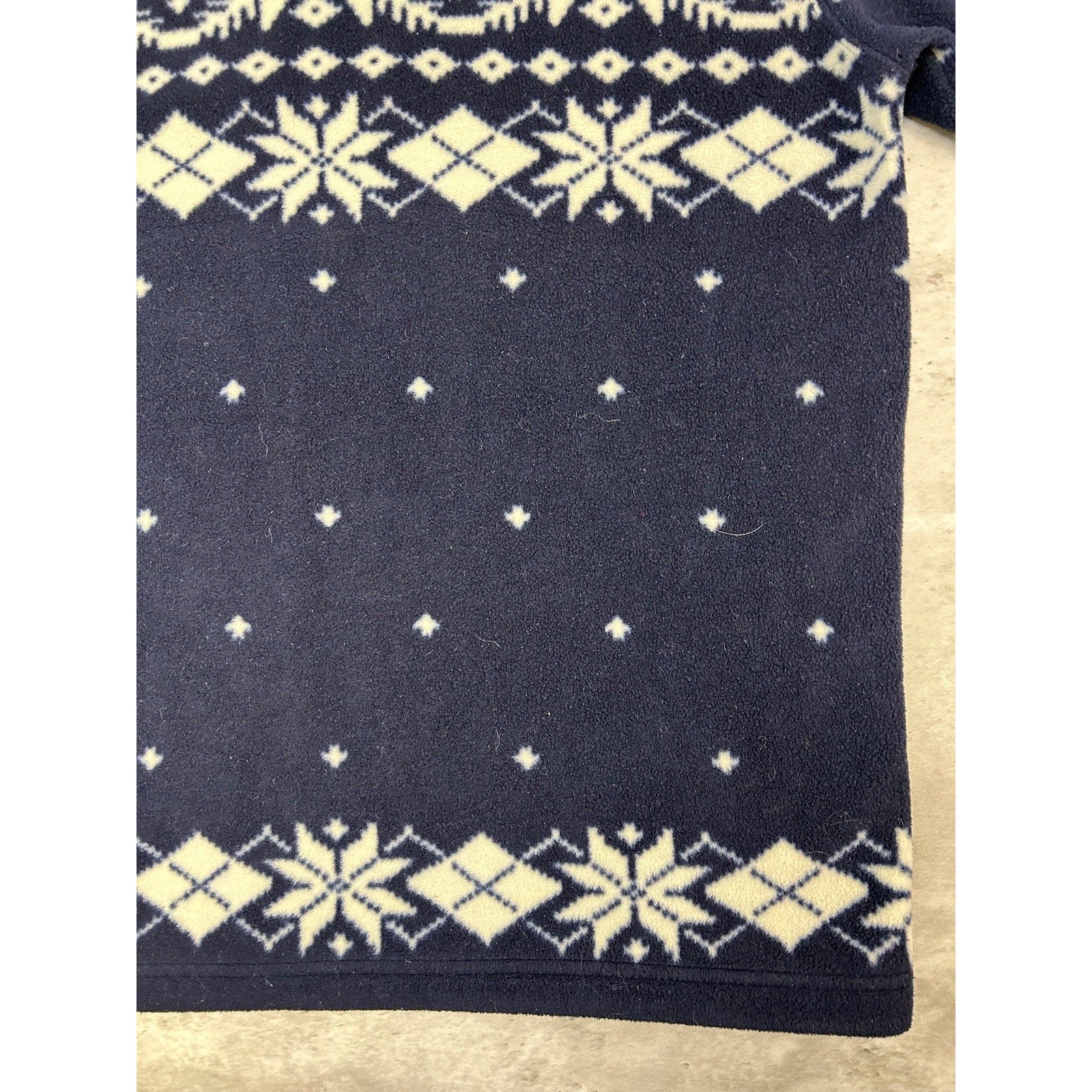 Vintage 90s Snowflake Abstract Striped 1/4 Zip Fleece Sweatshirt Size Large