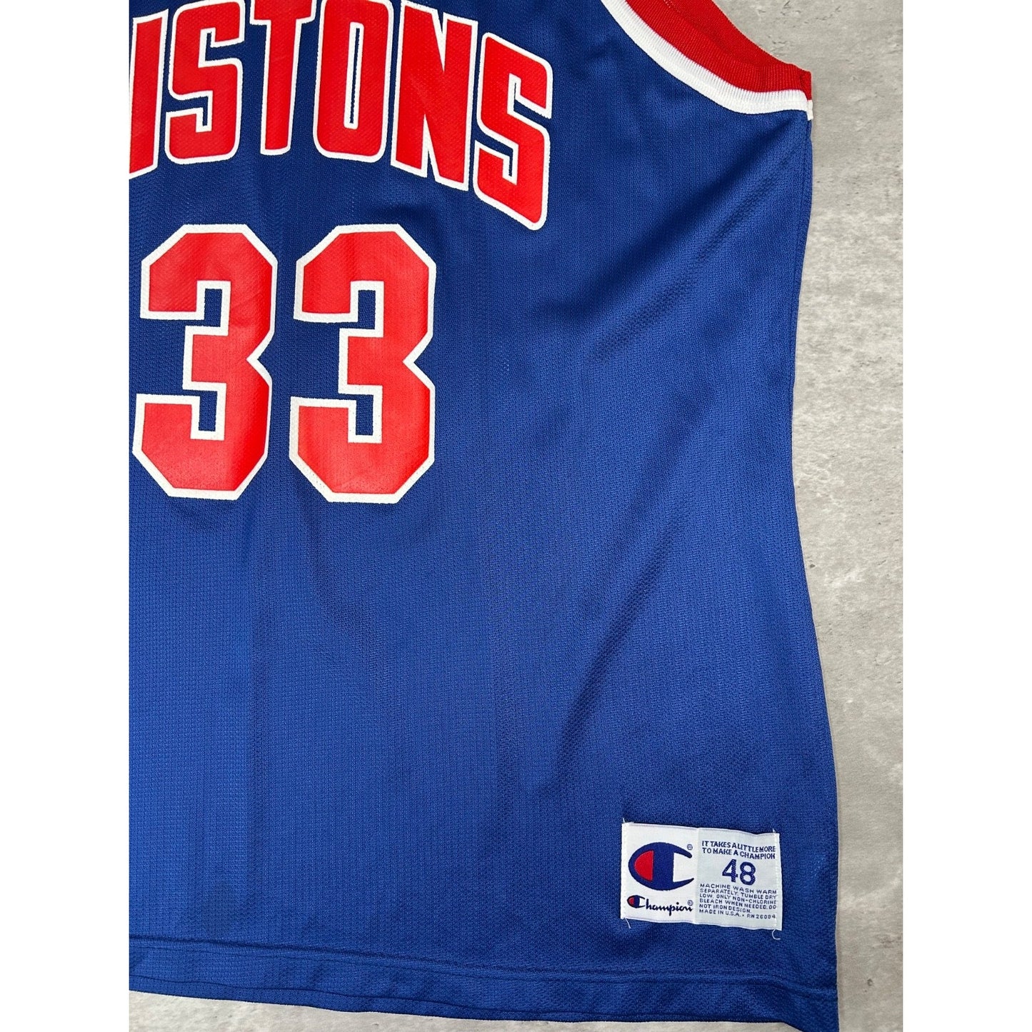 Vintage Grant Hill #33 Detroit Pistons NBA Champion Basketball Jersey Size XL