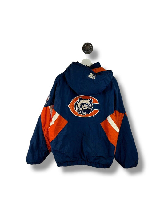 Vintage 90s Chicago Bears NFL 1/2 Zip Starter Insulated Pullover Jacket XL YOUTH