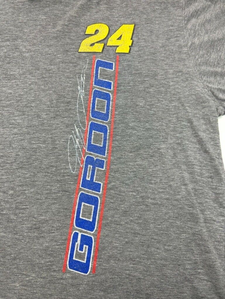 Vintage Y2K Jeff Gordon #24 Nascar Racing Graphic T-Shirt Size Medium Gray