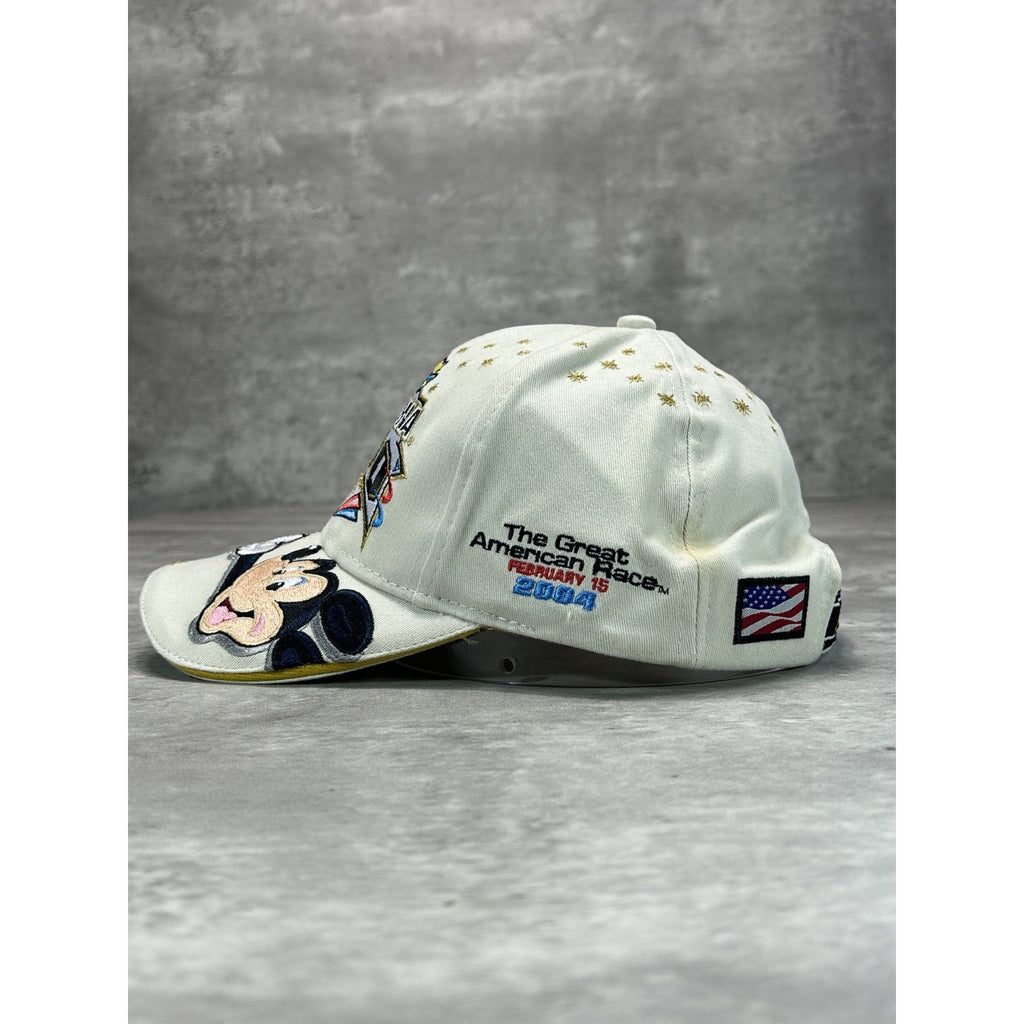 Vintage 2004 Daytona 500 Nascar Disney Embroidered Spellout Strapback Hat OSFA