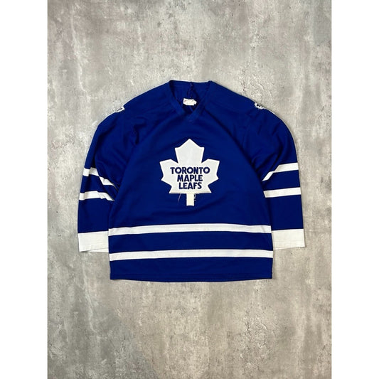 Vintage 90s Toronto Maple Leafs NHL CCM Maska Hockey Jersey Size Medium Blue