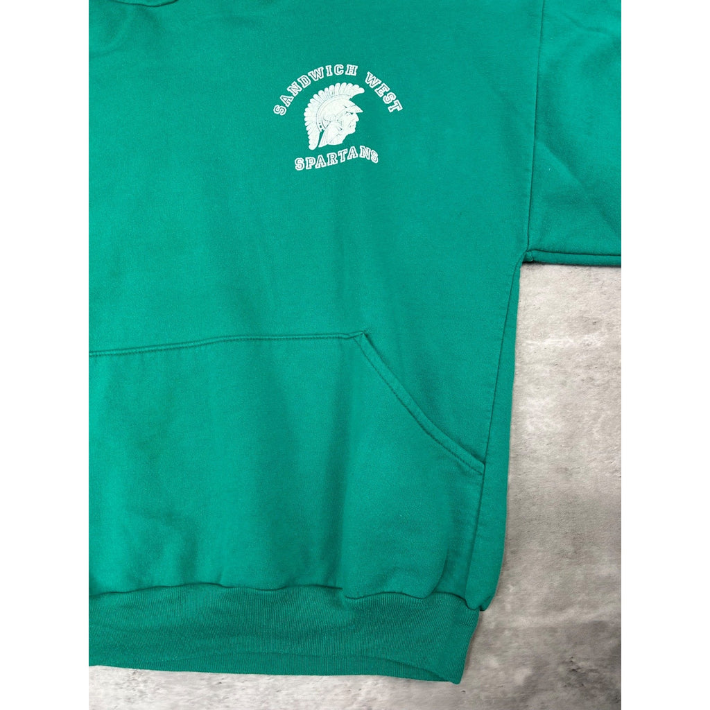 Vintage 90s Sandwich West Spartans Collegiate Hooded Sweatshirt Size Small