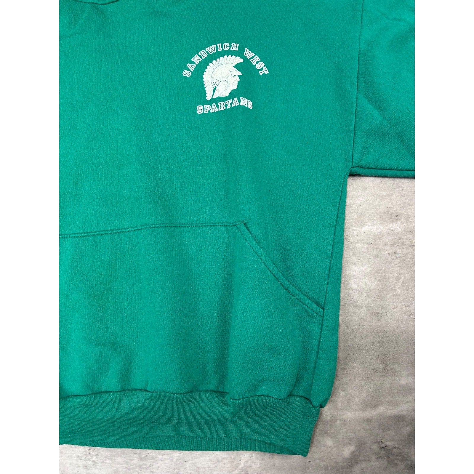 Vintage 90s Sandwich West Spartans Collegiate Hooded Sweatshirt Size Small