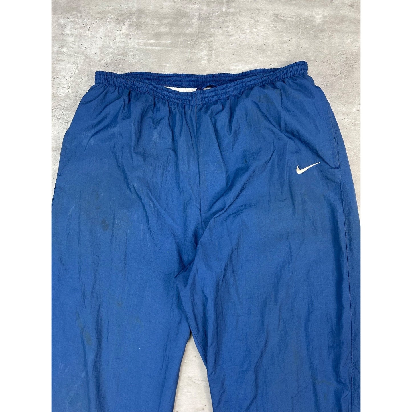 Vintage Nike Embroidered Mini Swoosh Splash Pants Size XL YOUTH Blue