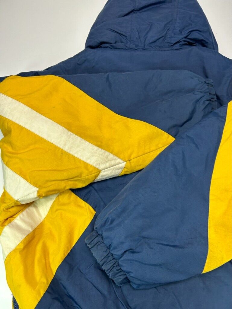 Vintage 90s Michigan Wolverines NCAA 1/2 Zip Starter Hooded Jacket Size Medium