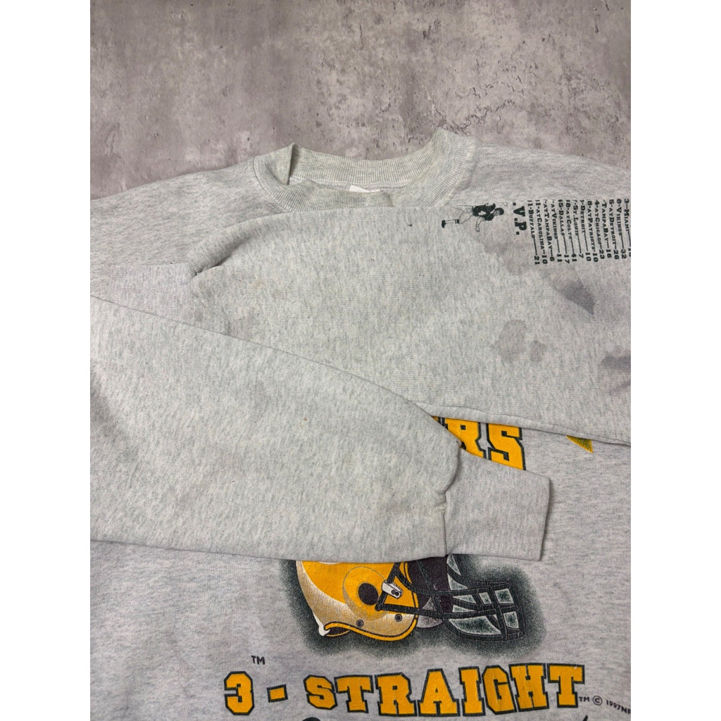 Vintage 1997 Green Bay Packers 3x CentraI Division Champs Sweatshirt Size Large