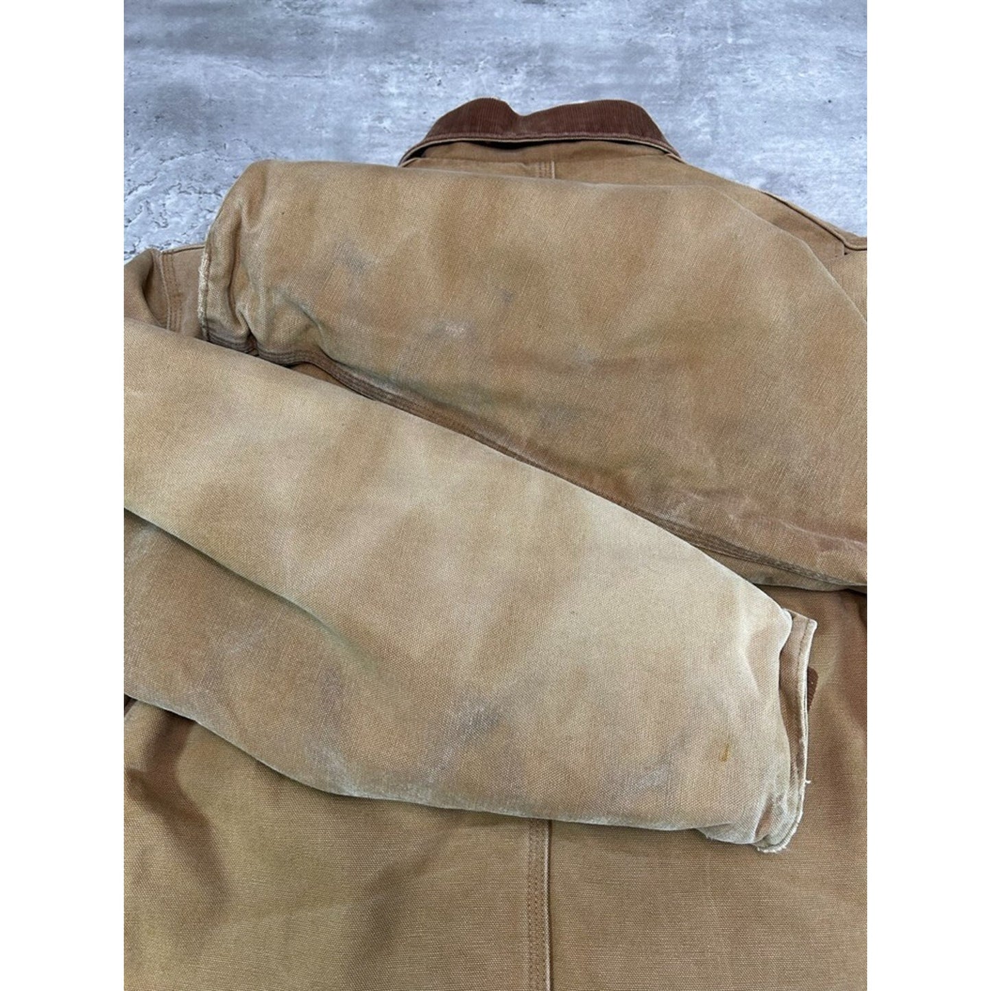 Vintage Carhartt Insulated Canvas Workwear Arctic Jacket Size XL Beige