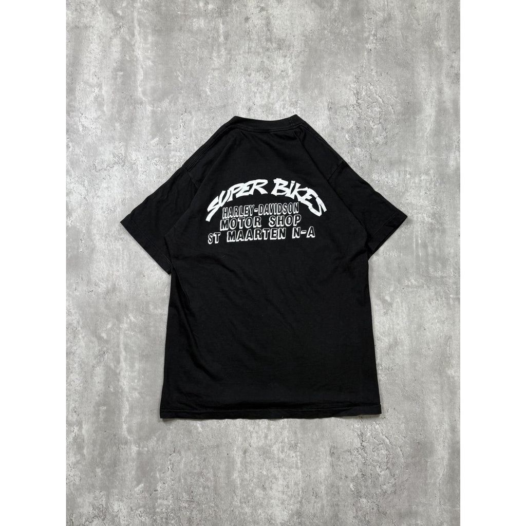 Vintage 90s Harley Davidson Classic Logo Graphic Black T-Shirt Size XL