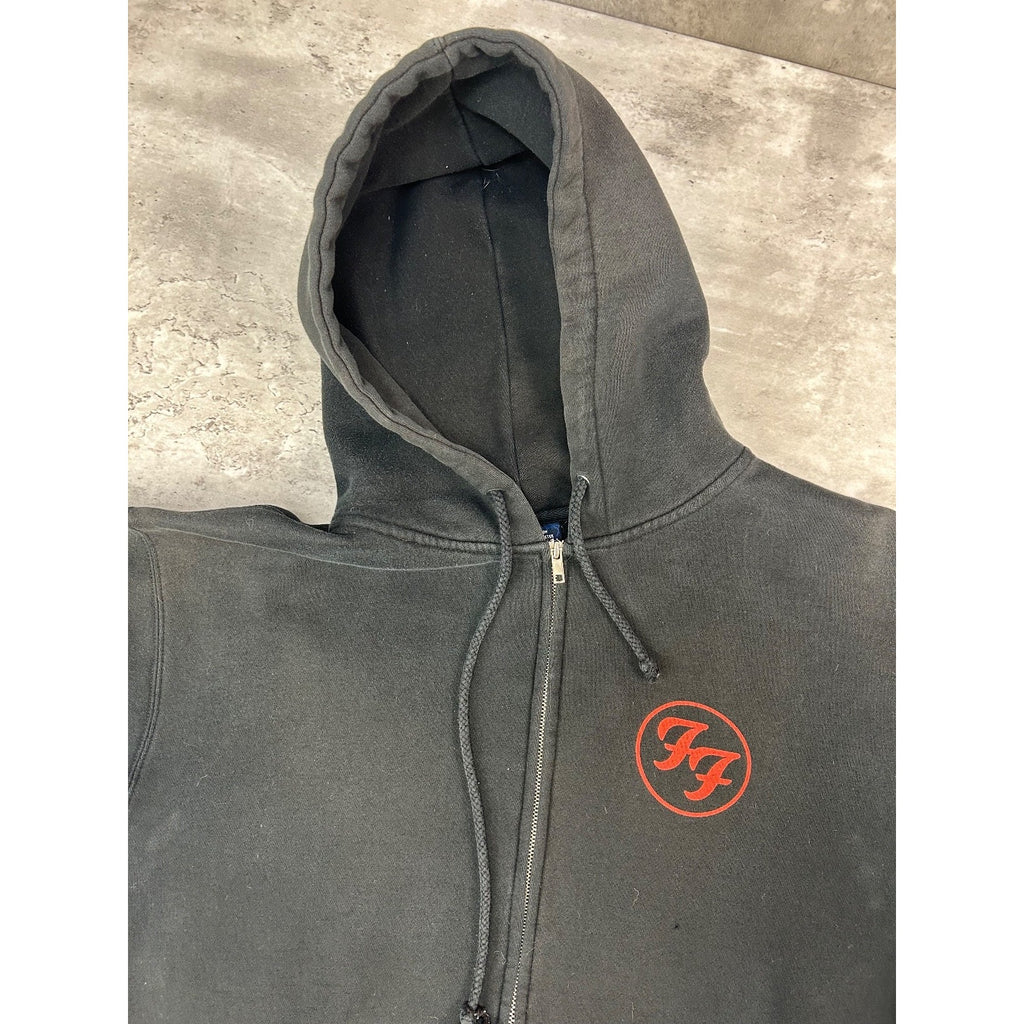 Vintage Foo Fighters Wasting Light Rock Music Full Zip Hooded Sweatshirt Medium