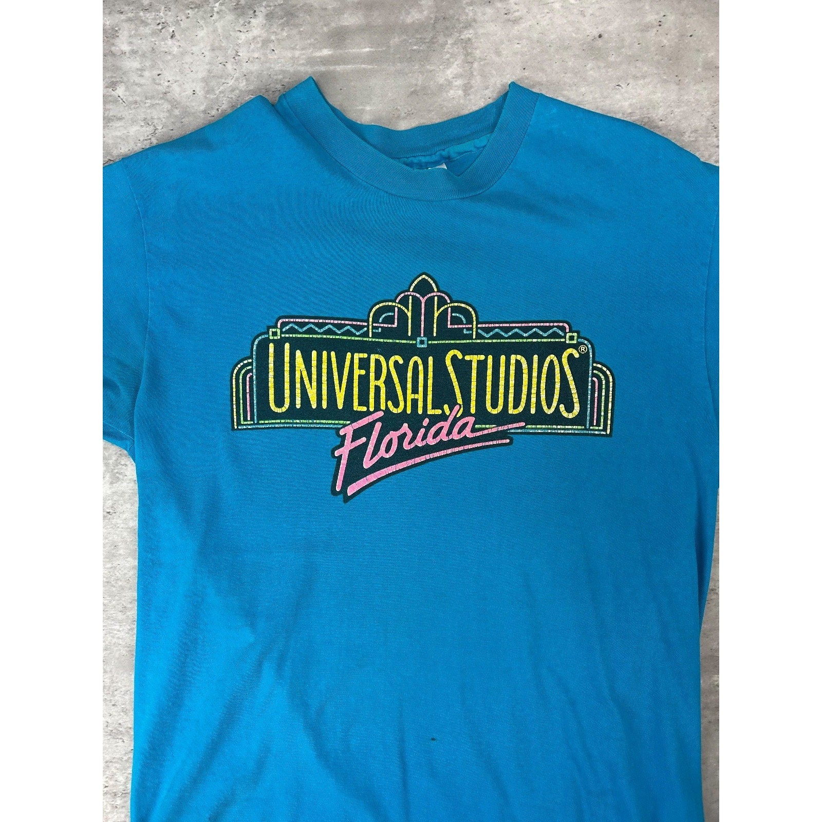 Vintage 90s Universal Studios Florida Spellout Destination Graphic T-Shirt Med
