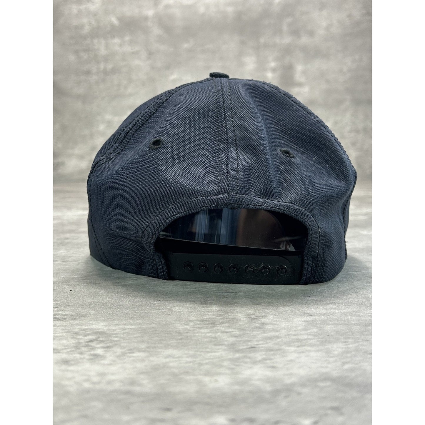 Vintage 90s USS Yorktown US Navy Embroidered Spellout Snapback Hat OSFA Blue